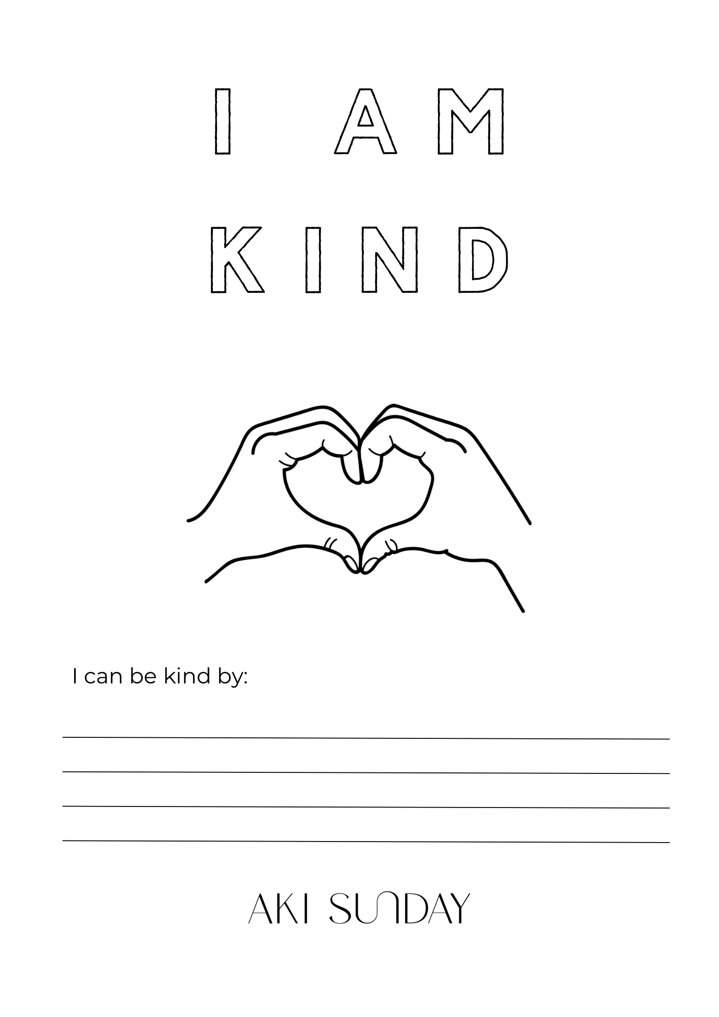 I AM - Kind & Calm Book - DIGITAL PRINT FILE